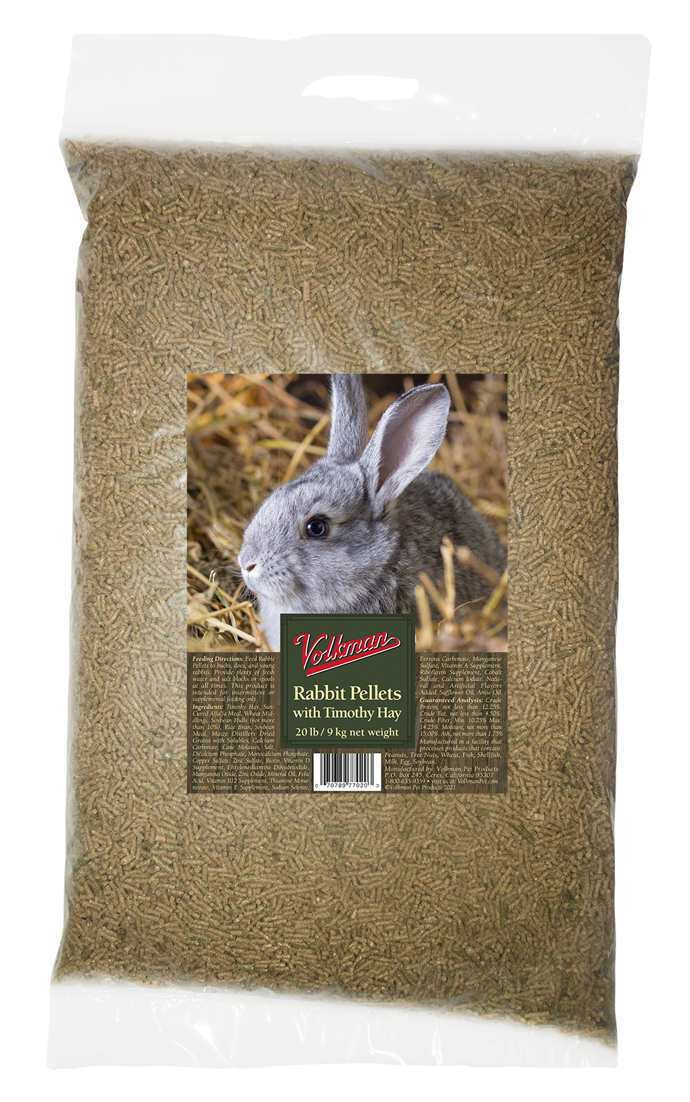 Volkman Rabbit Pellets With Timothy Hay 20lb - Volkman Pet Products